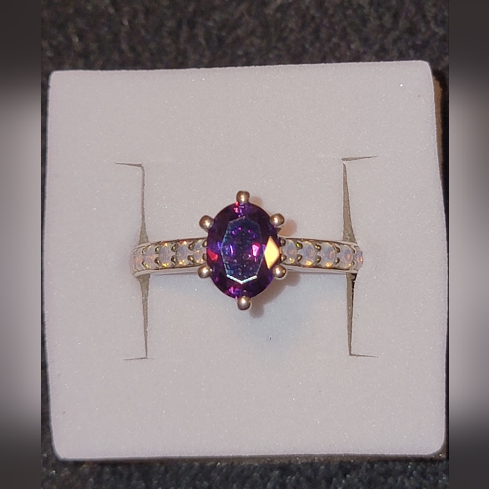 Amythest Ring With Opal Accents